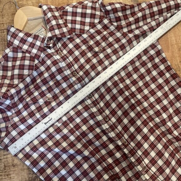 Guess Jeans Men's XL Red Flannel Plaid Western Shirt Button Long Sleeve - Picture 9 of 10